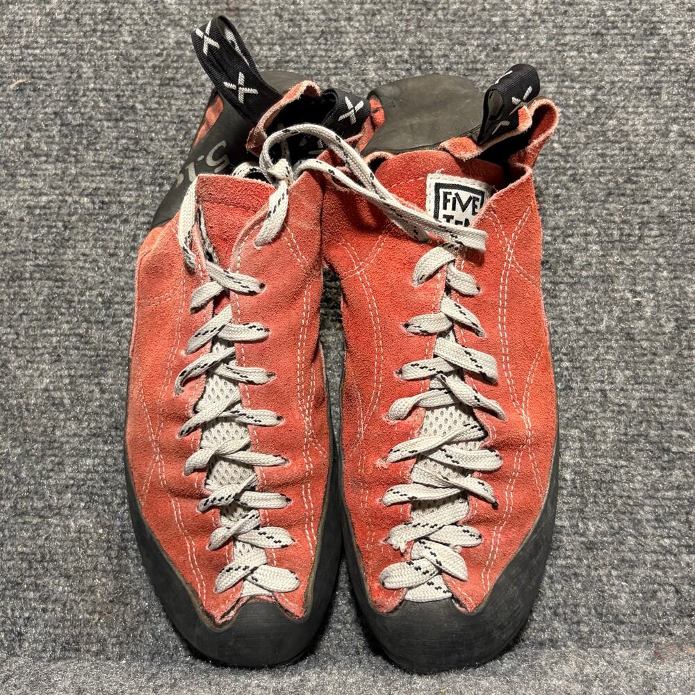 Five Ten 5.10 Coyote Red Lace Up Rock Climbing Shoes Stealth C4 Rubber Mens 11